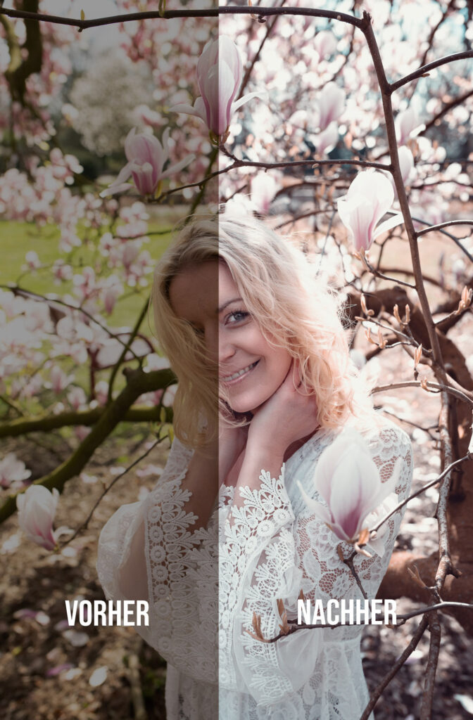 Vorher Nachher Beauty Retusche Porträtfotografie